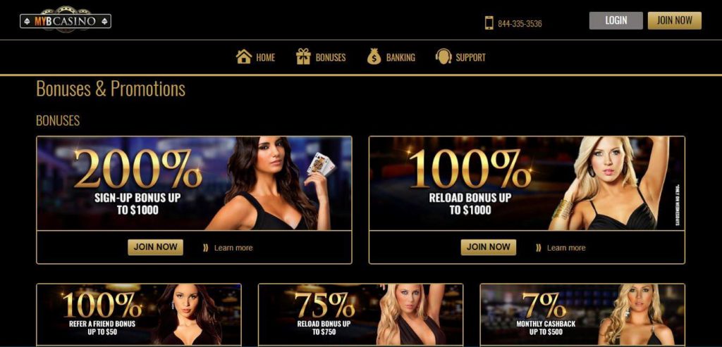 myb casino bonuses and promotions