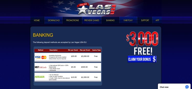 Las Vegas USA Casino Banking