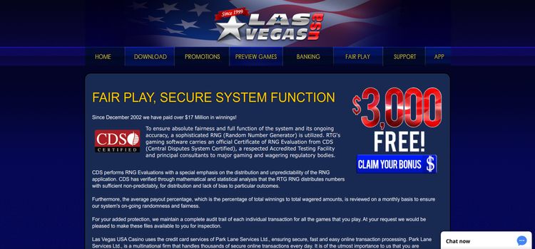 Las Vegas USA Casino Secure System Function