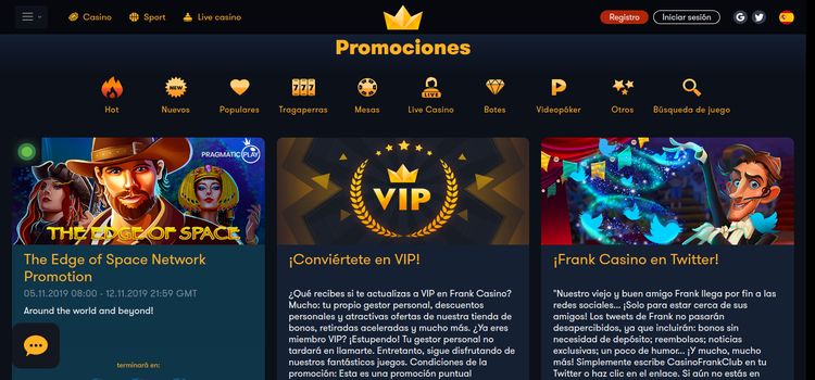 frank casino bonuses and promotions