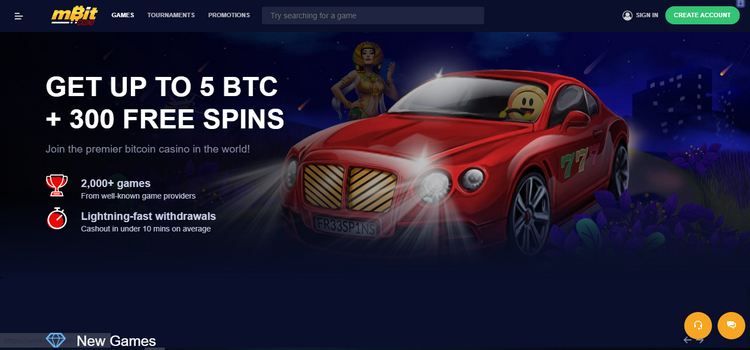 mBit Casino Page Home