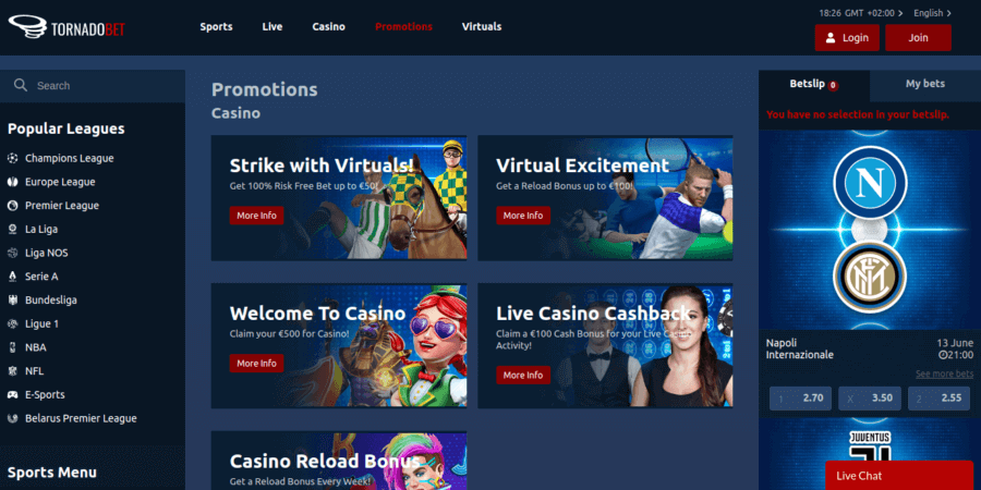 tornadobet casino promotions