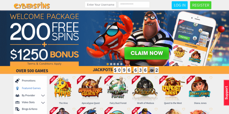 CyberSpins Casino Home
