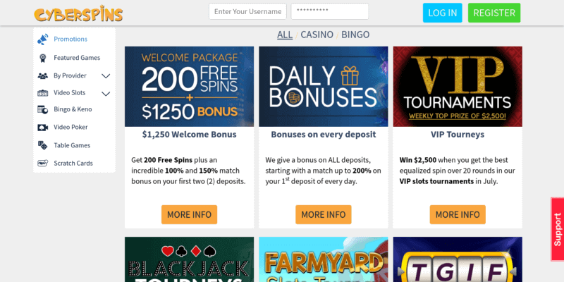 CyberSpins Casino Promotions