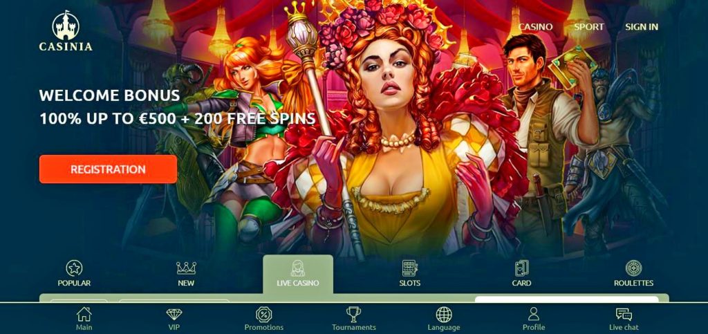 Casinia Casino Online, Casa de Apuestas Deportivas, Revisión y Opiniones en Español
