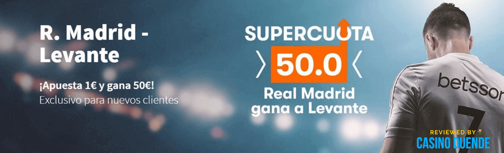 Betsson Casino Madrid Levante Apuesta 1€ y gana 50€