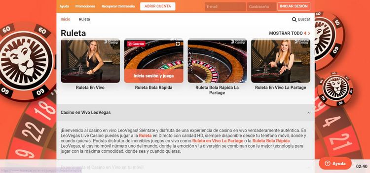 Casino LeoVegas Ruleta Online