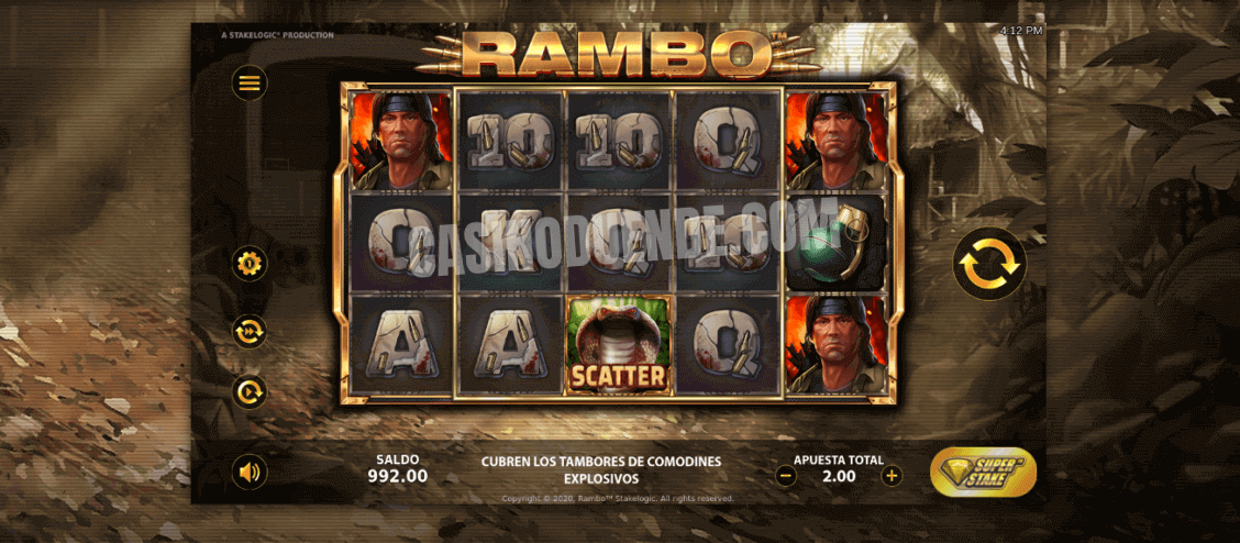 Tragamonedas Rambo (Stakelogic) Revisión